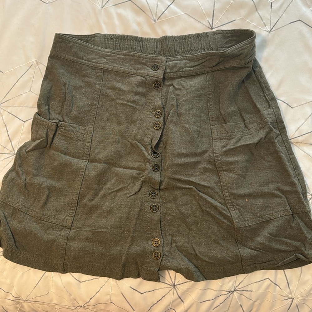 Army green skirt